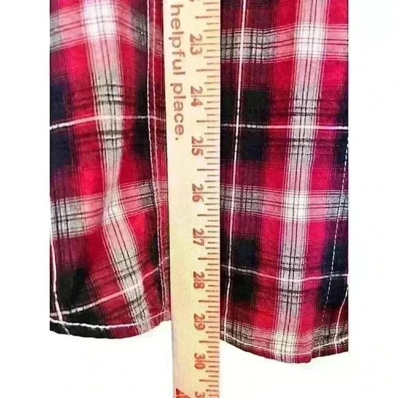 Pop Icon Clothing for Buckle XL Plaid Embroidered Fleur De Lis Pearl Snap Shirt - Picture 7 of 13